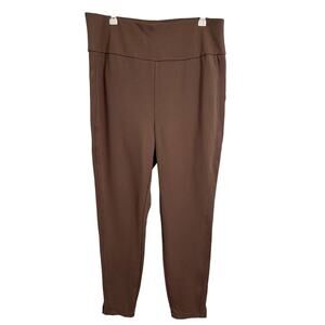 Women's High-Waist Brown Ponte Leggings